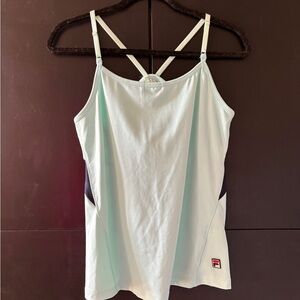 Fila Aqua Blue Strappy Camisole Tank with Contrast Panels Size Small